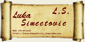 Luka Simčetović vizit kartica
